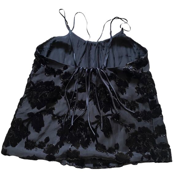 Poleci Textured Black Rose Cami Top Sz 8 - Picture 3 of 10